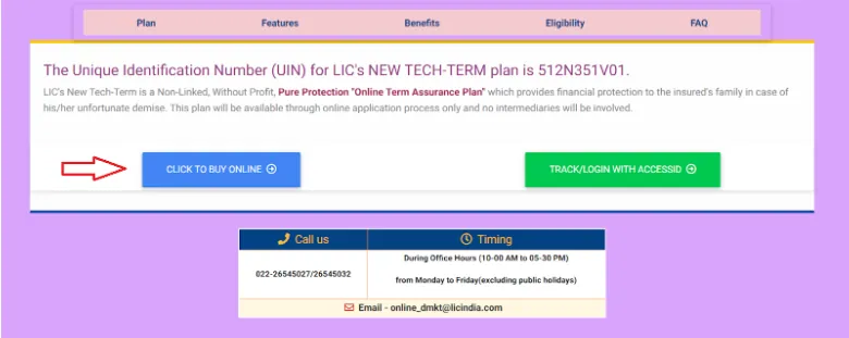 Purchase LIC Tech Term Plan Online