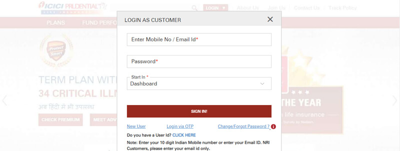 icici pru life insurance customer login